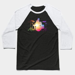 Drum Set Watercolor Drummer Musician Drumsticks Baseball T-Shirt